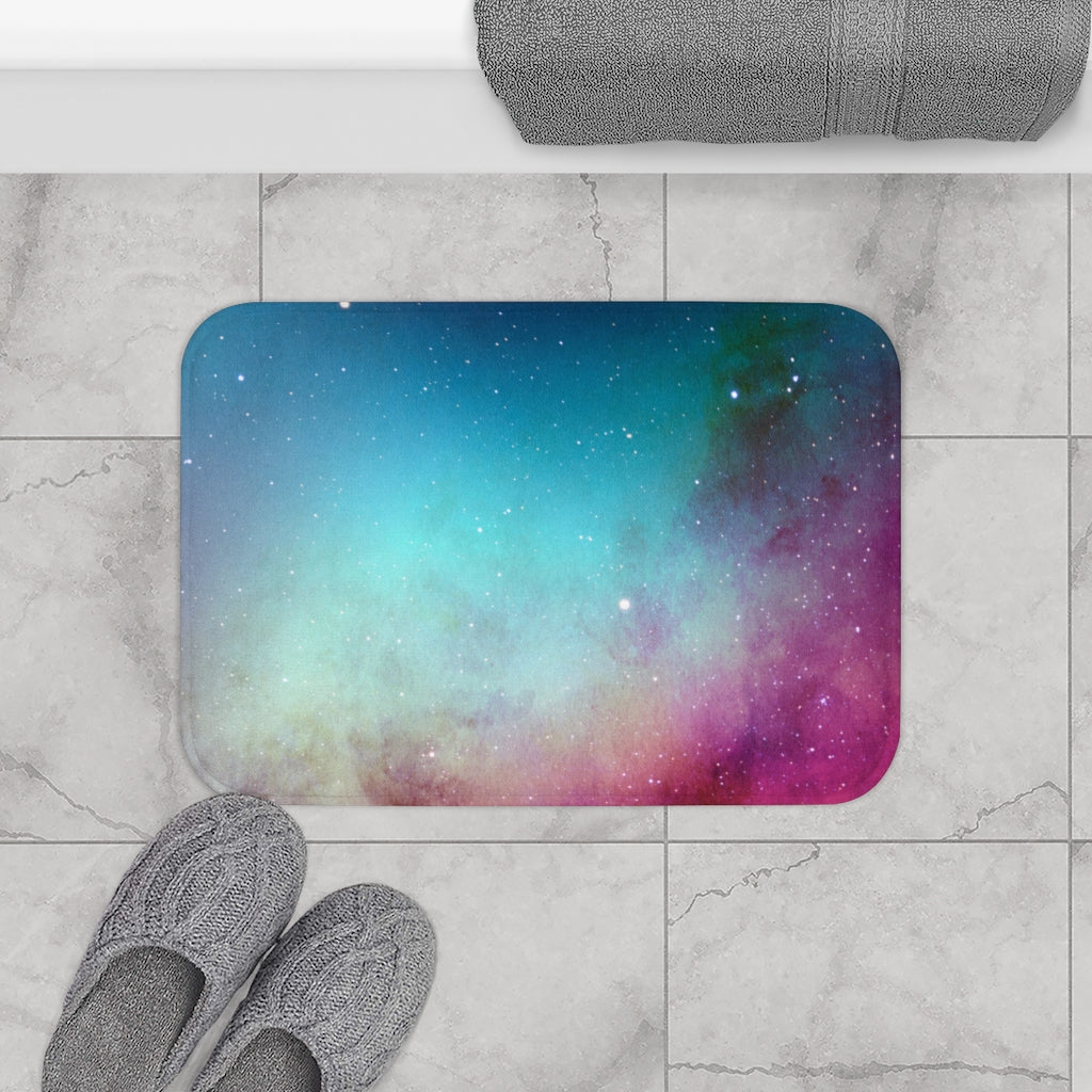 Cosmic Bath Mat | Turquoise Pink Bathroom