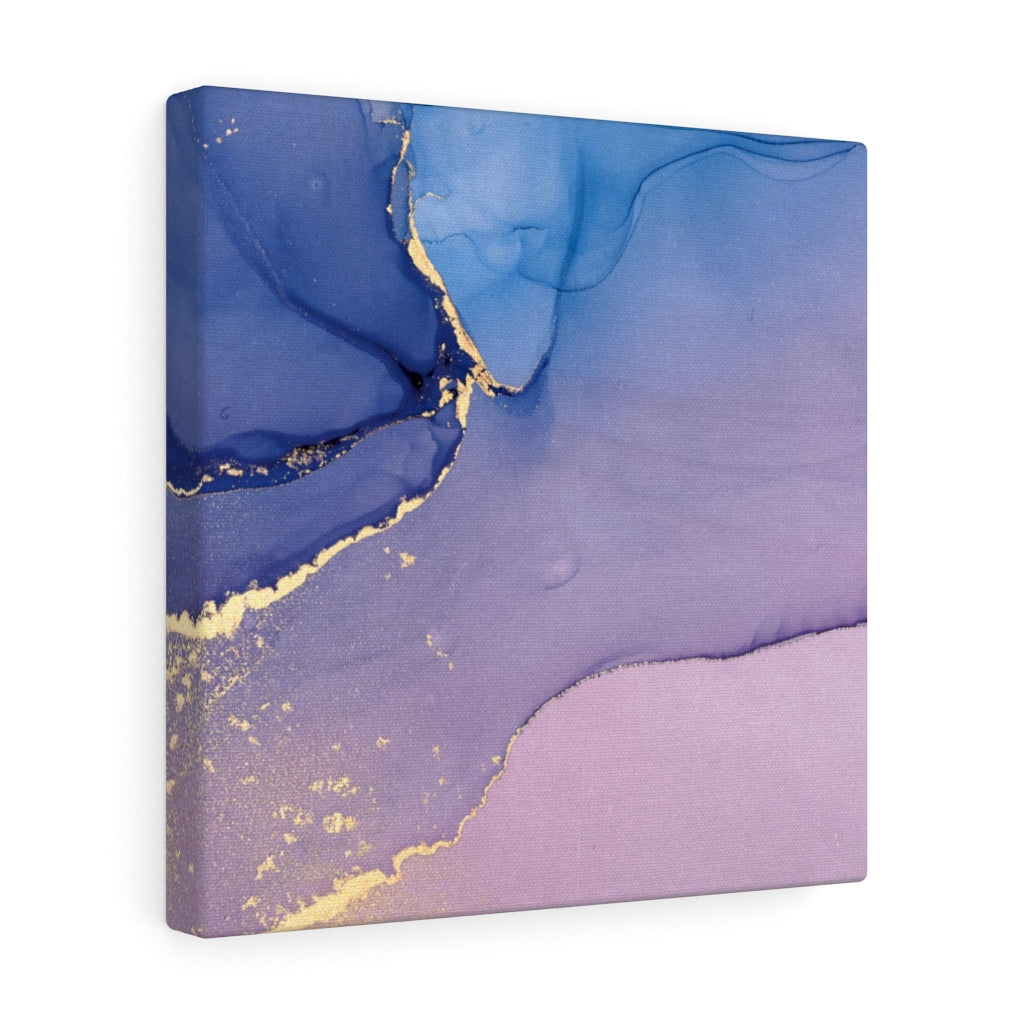 Abstract Canvas Art | Purple Blue Gold