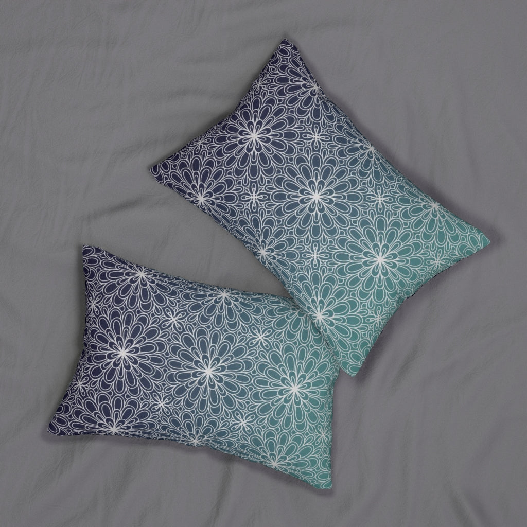 Geometric Lumbar Pillow | Blue Green Purple