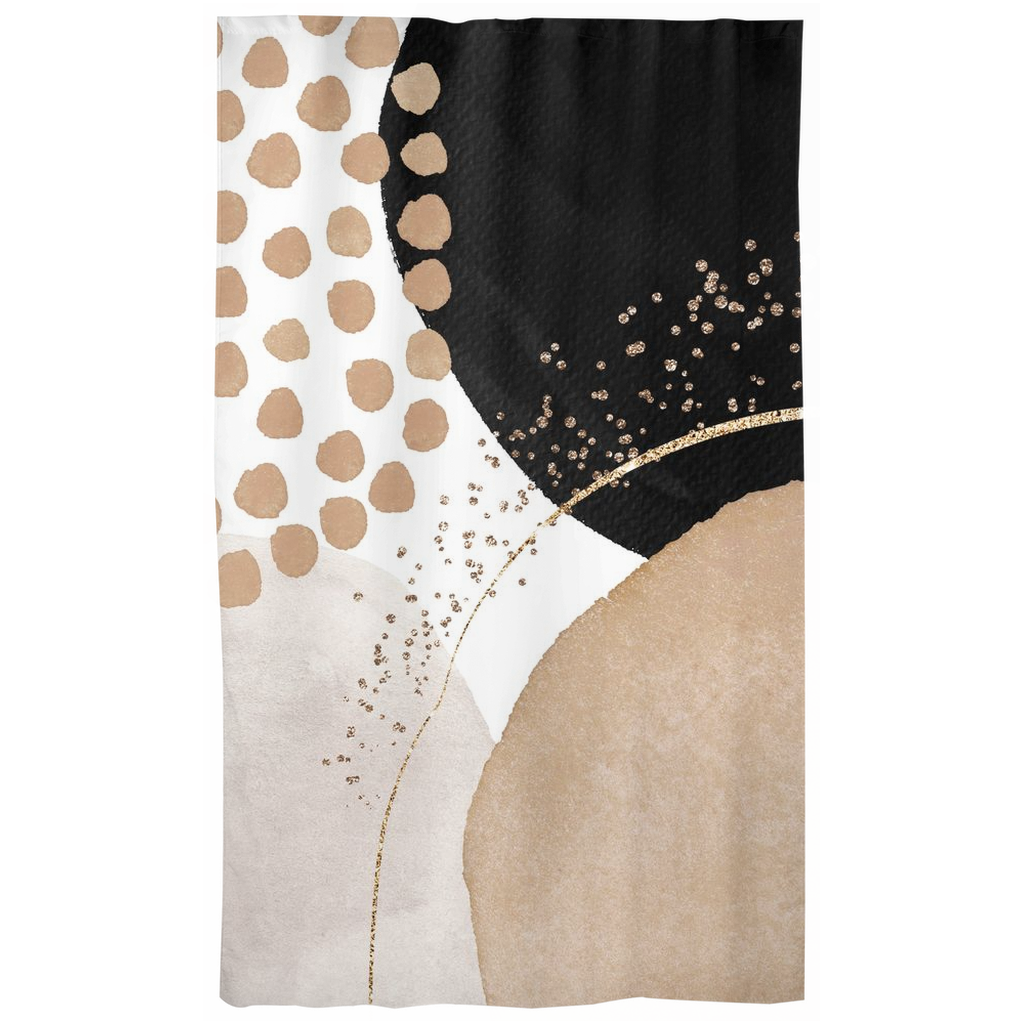 Abstract Window Curtains | Blush Beige Black