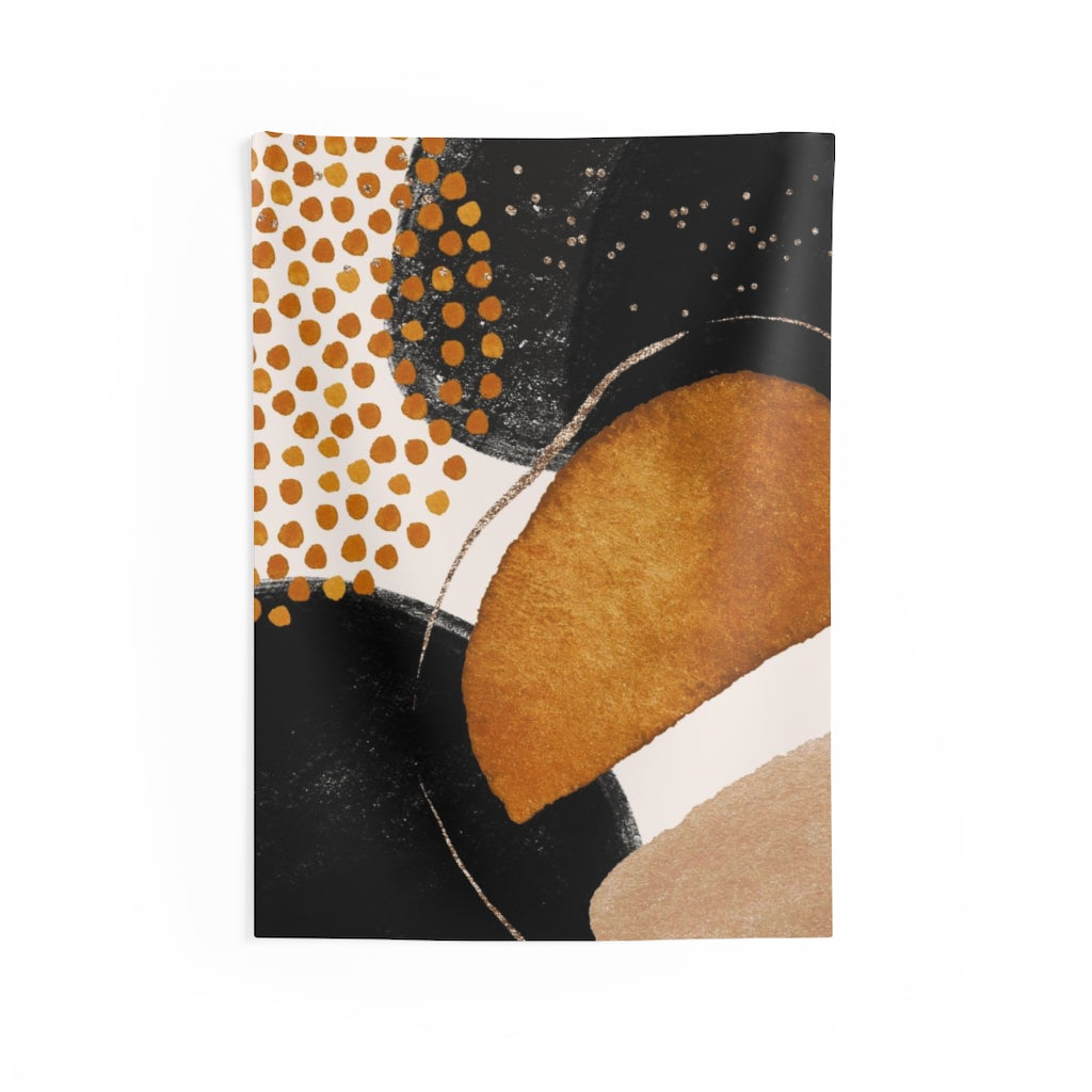 Abstract Tapestry | Yellow Rust Black Beige