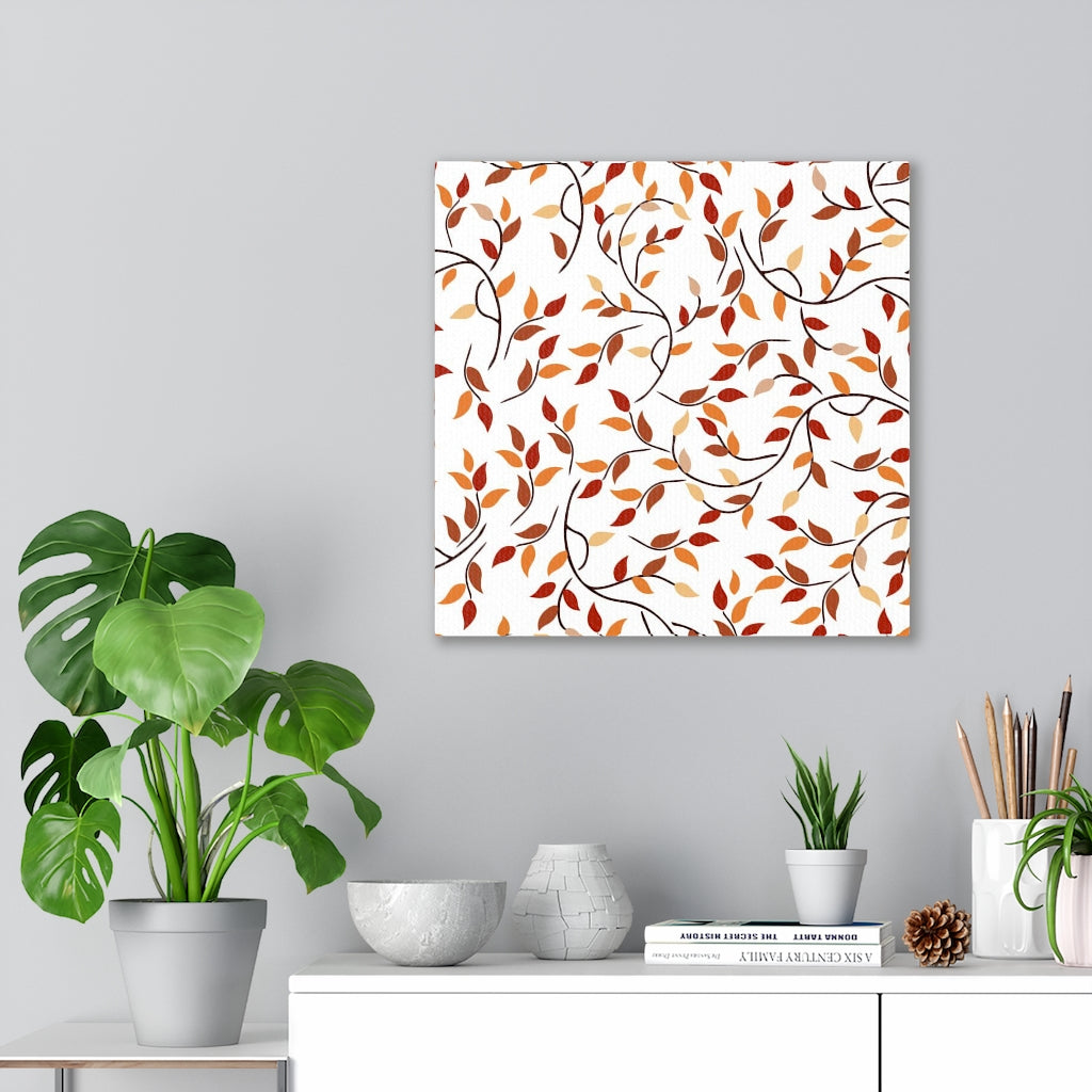 FLORAL WALL CANVAS ART | Red Orange White