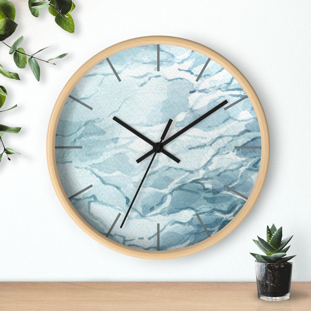 Ocean Blue | Wood Wall Clock 10"