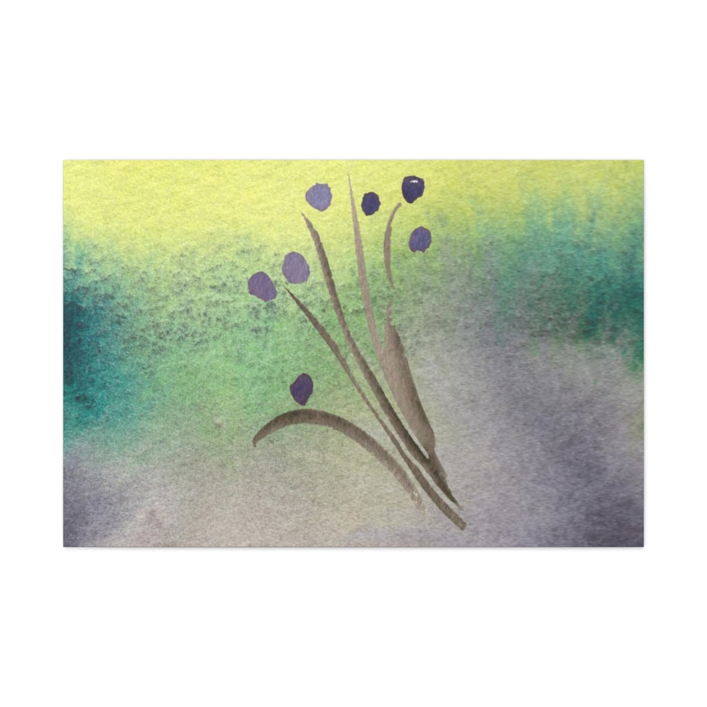 Abstract Canvas Wall Art | Yellow Green Purple