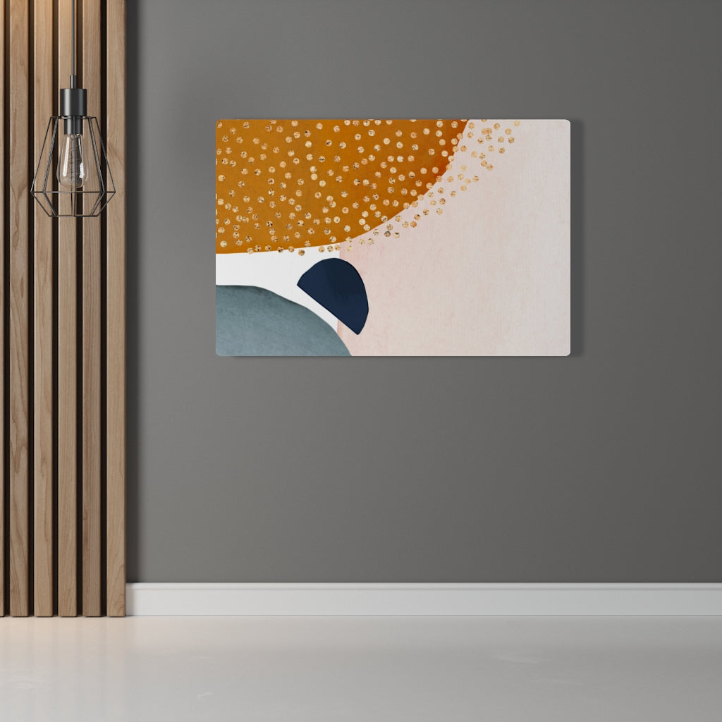 ABSTRACT WALL CANVAS ART | Dusty Blue Rust Orange Beige