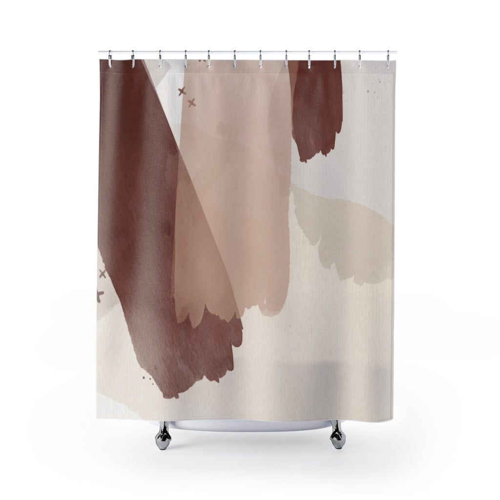 modern boho fabric shower curtain