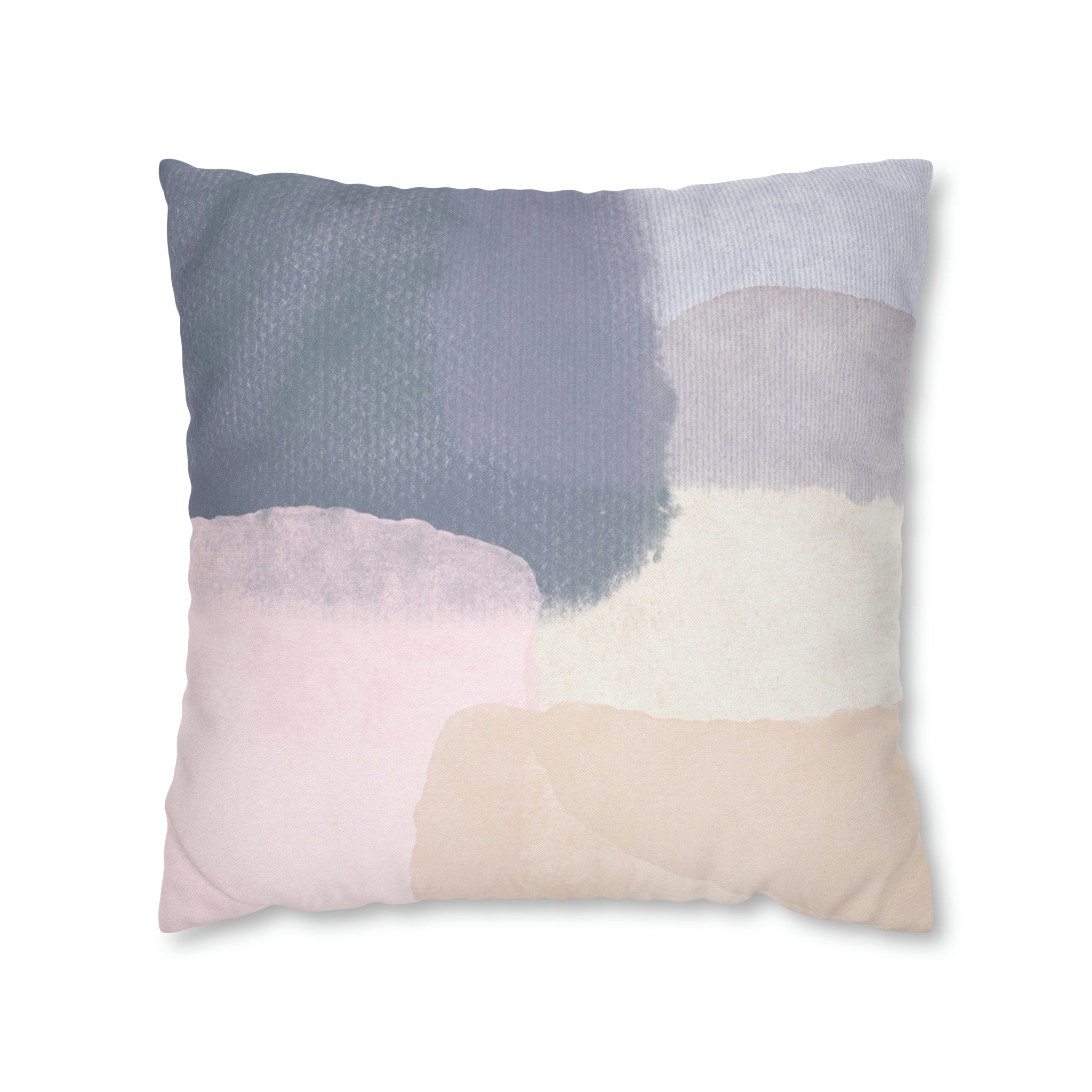 Abstract Boho Pillow Cover | Grey Blue Cream Pink