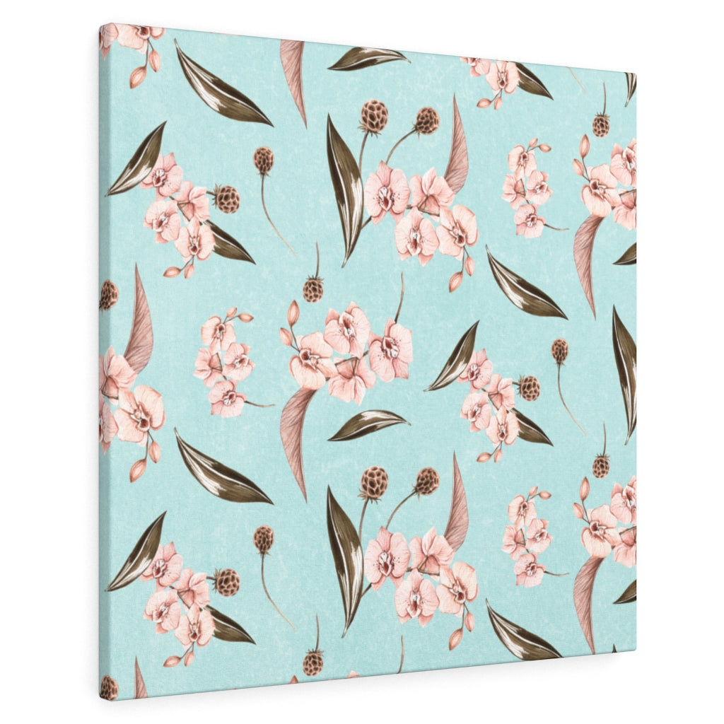 FLORAL CANVAS ART | Teal Pink Blossoms