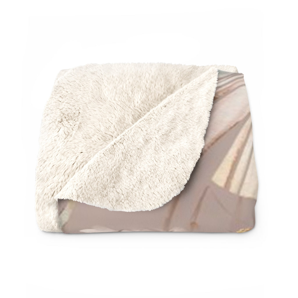 Floral Comfy Blanket | Beige Tropical Leaves
