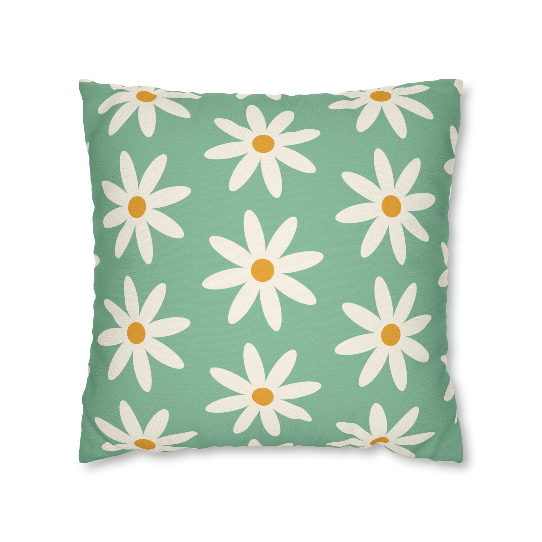 Groovy Pillow Cover | Green White Floral