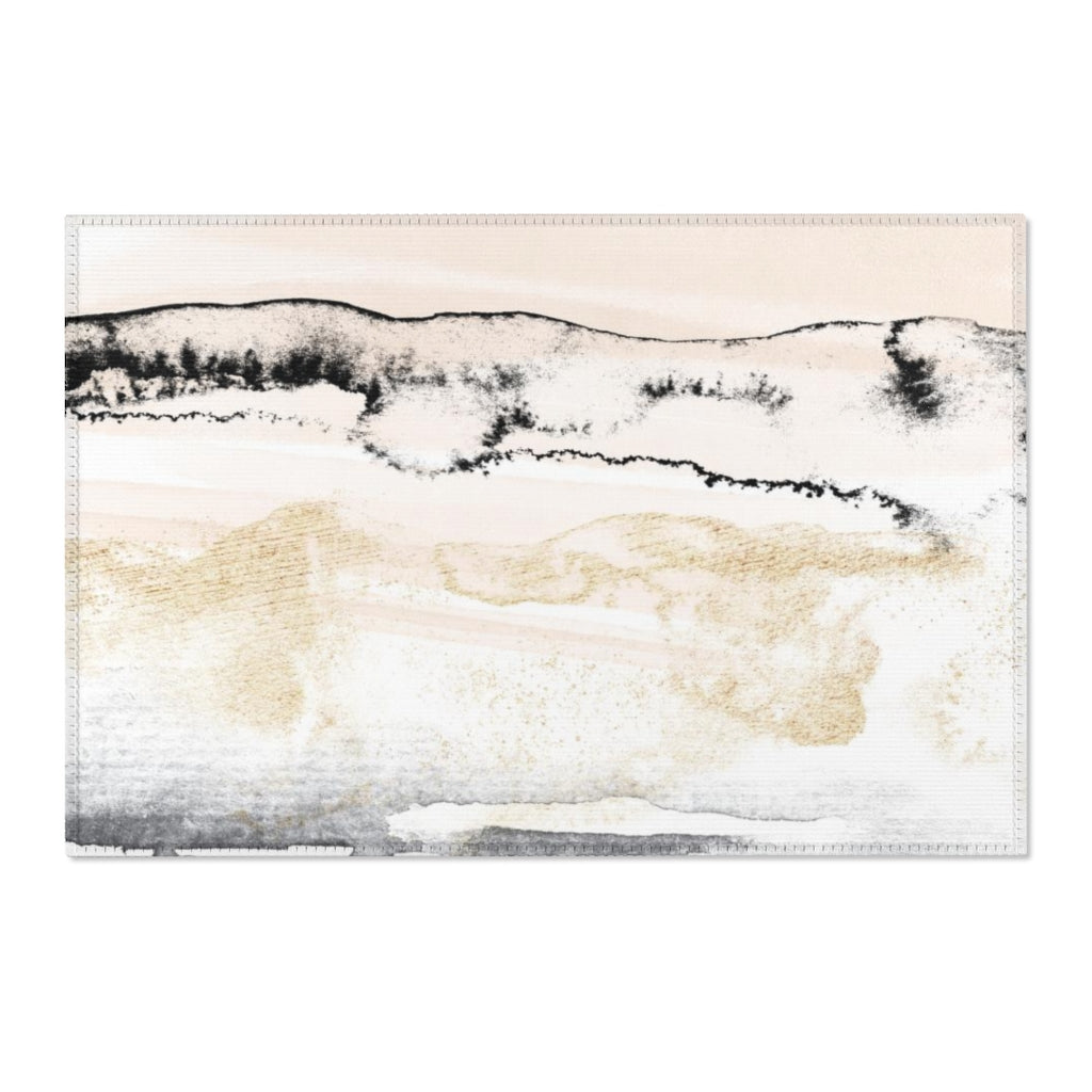 Boho Area Rug | Black Beige Gray Ombre