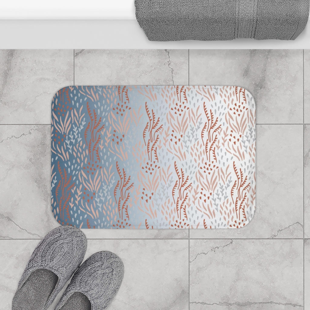 Floral Bath Mat | Blue Ombre