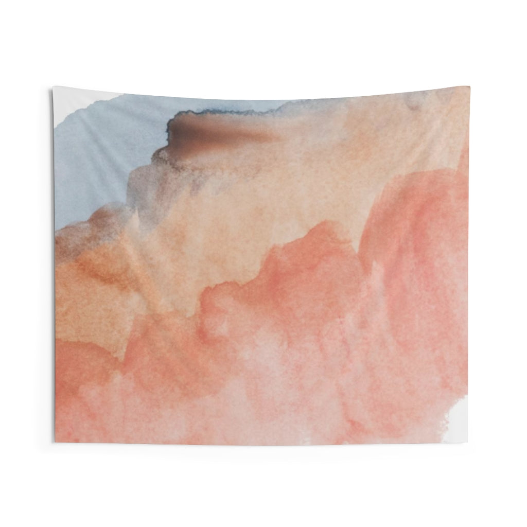 Abstract Tapestry | Salmon Pink Beige Blue