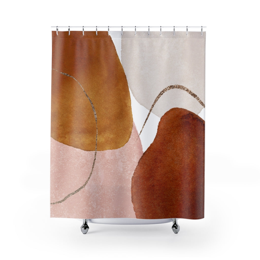 modern boho fabric shower curtain