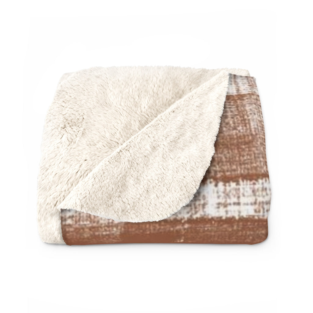 Abstract Comfy Blanket | Brown Beige Boho