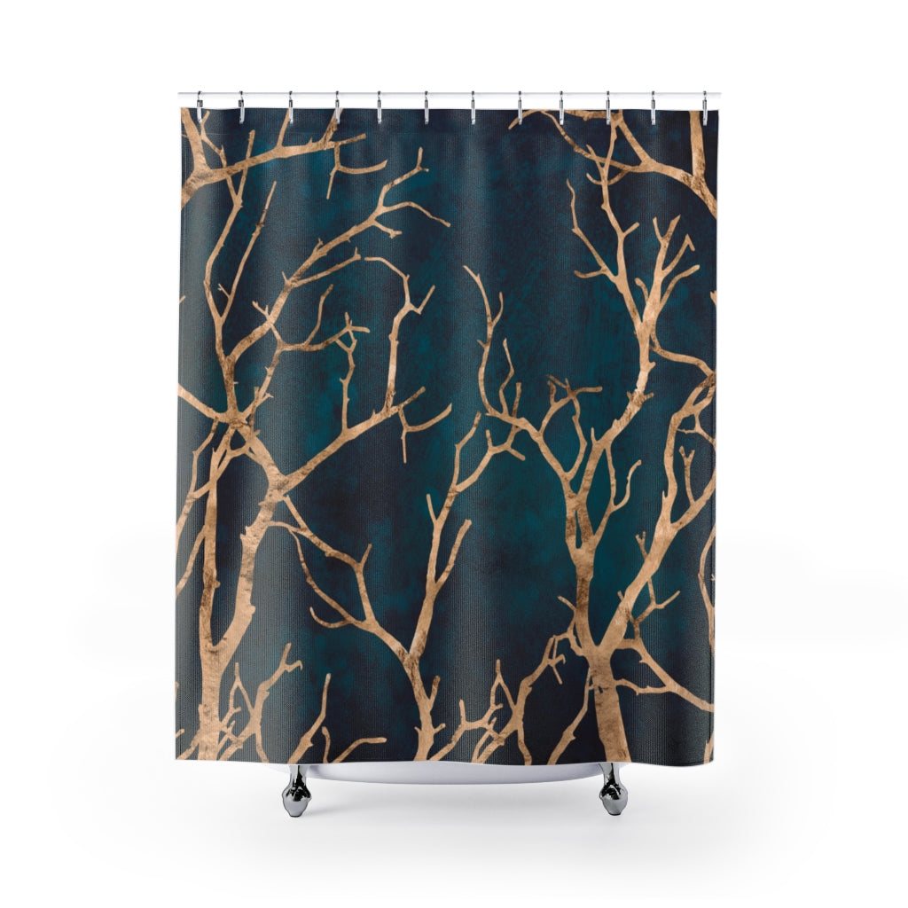 modern boho fabric shower curtain