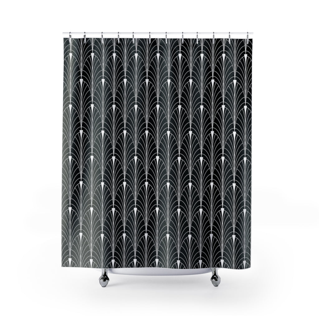 Art Deco Shower Curtain | Black White Gatsby
