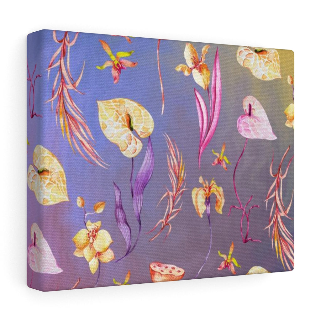 FLORAL CANVAS ART | Purple Yellow Orchid