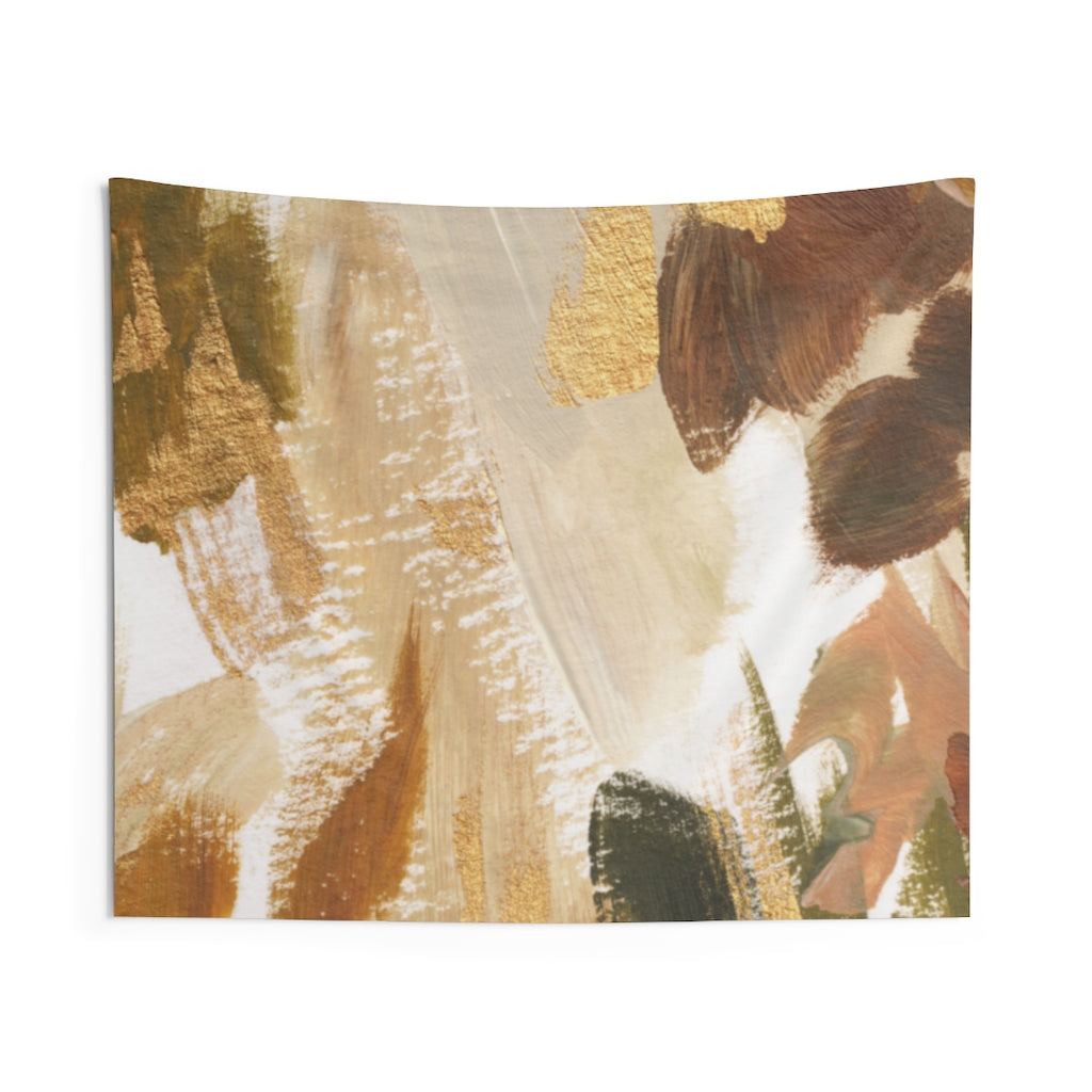 Abstract Tapestry | Khaki Green Beige Yellow White