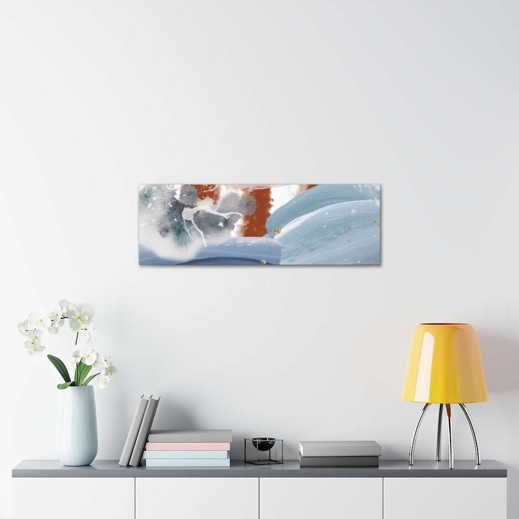 Blue Abstract Canvas Watercolor Wall Art
