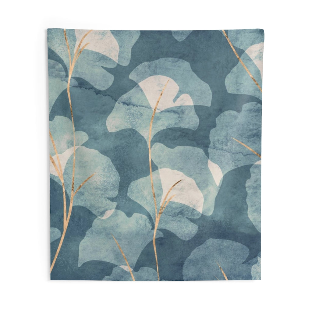 Floral Tapestry | Blue Beige Gold