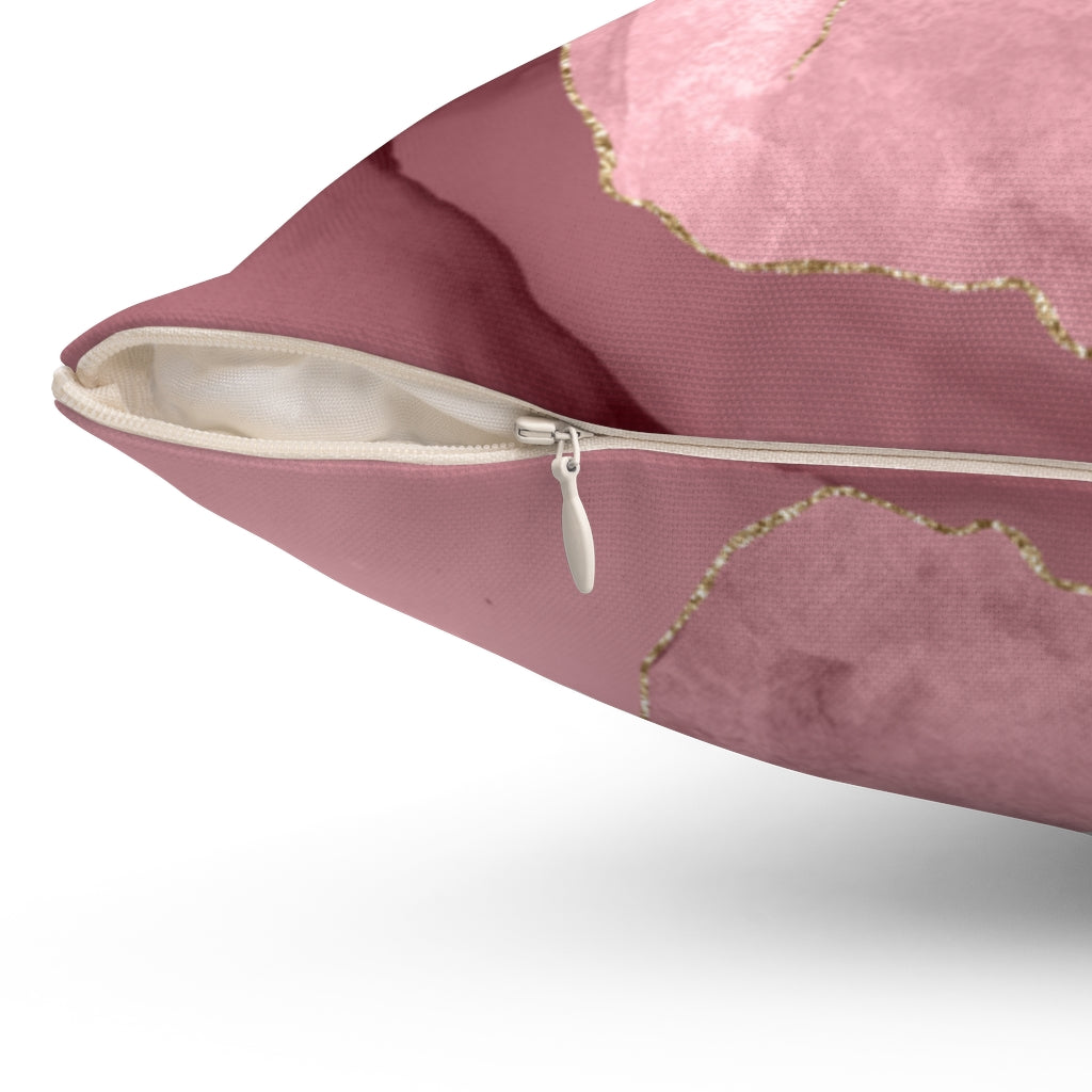 Abstract Boho Pillow Cover | Pink Wine Red Gold