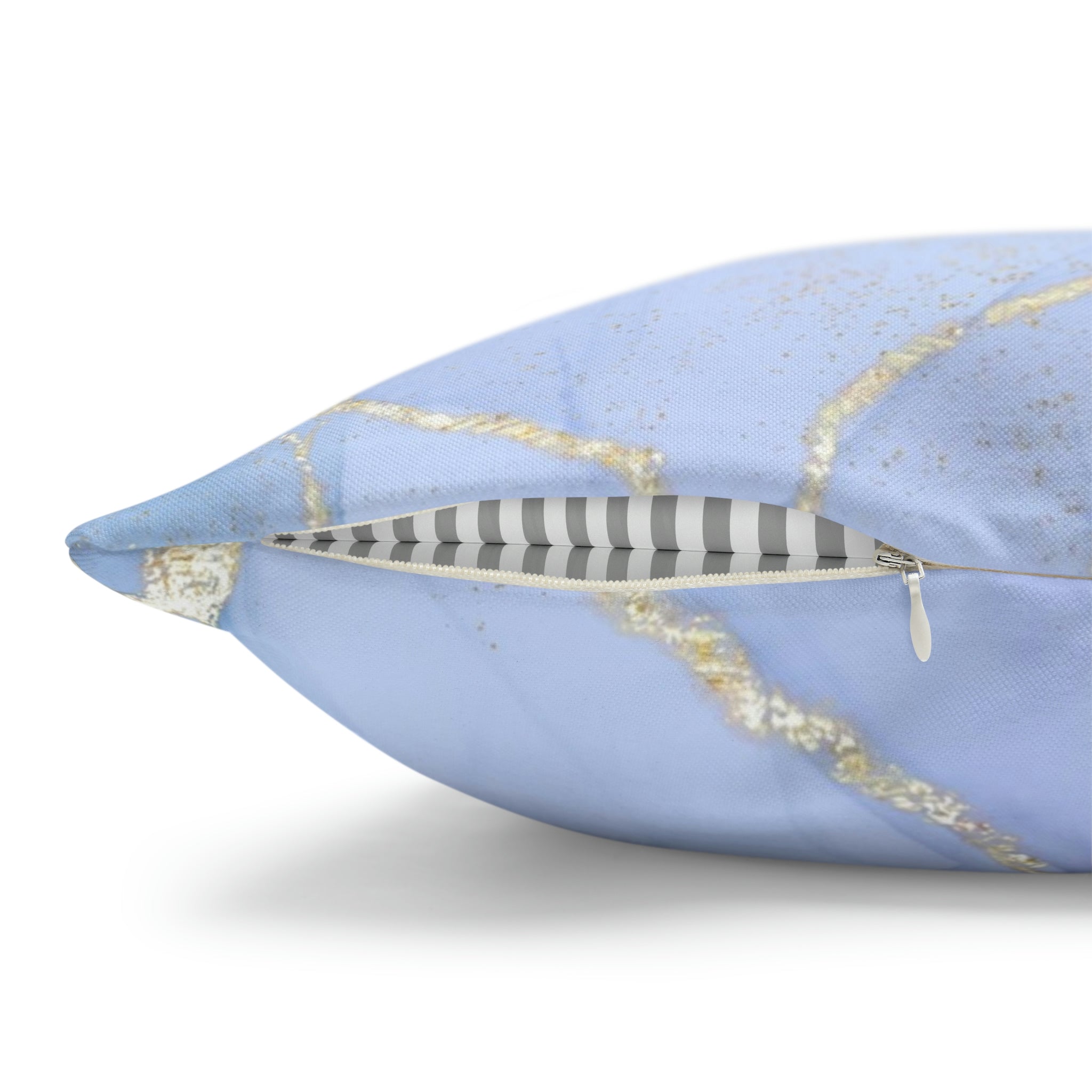 Abstract Boho Pillow Cover | Sky Blue Gold