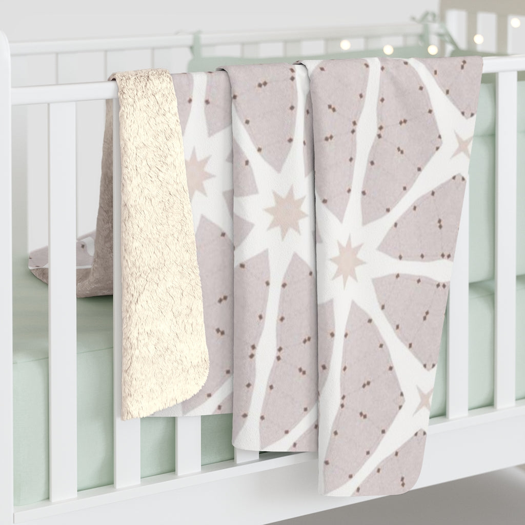 Beige Pattern Comfy Blanket | Beige Cream Art Deco