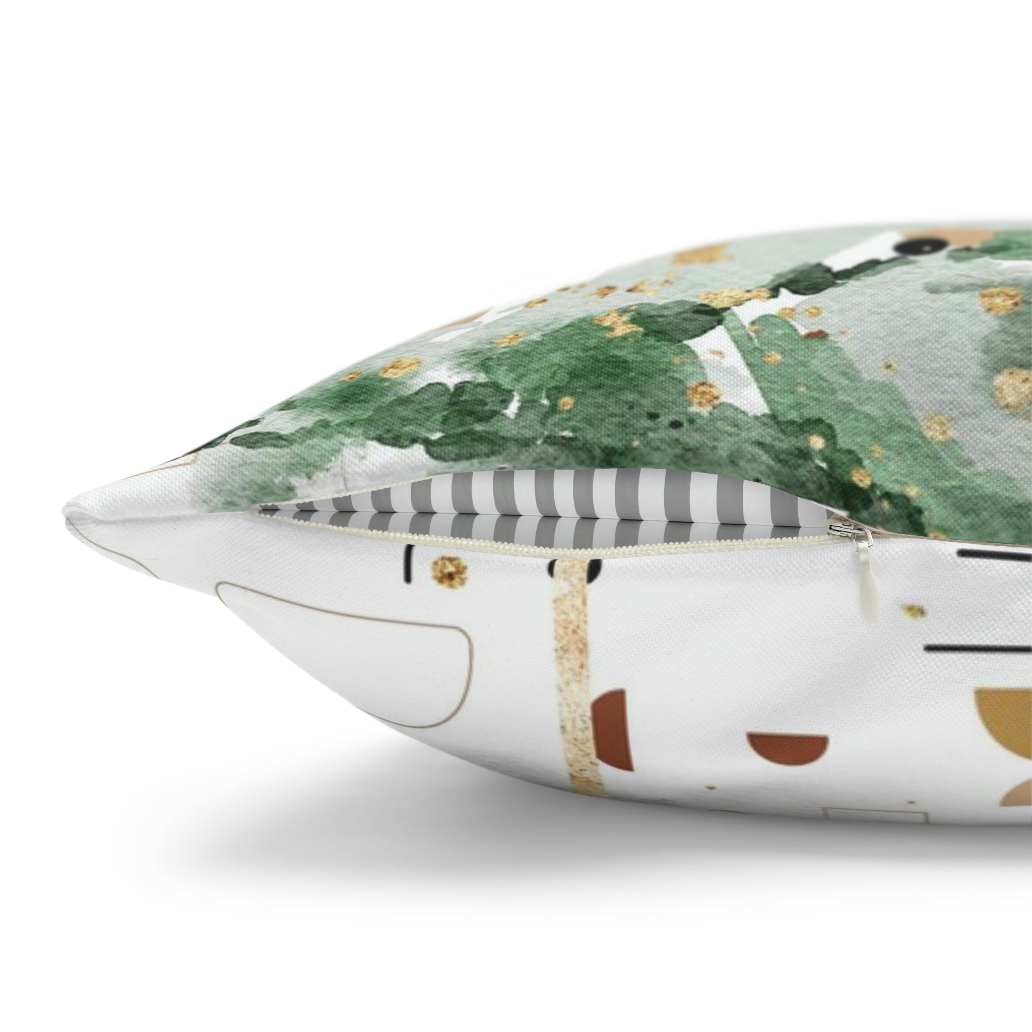 Abstract Boho Pillow Cover | Green White Ombre Beige