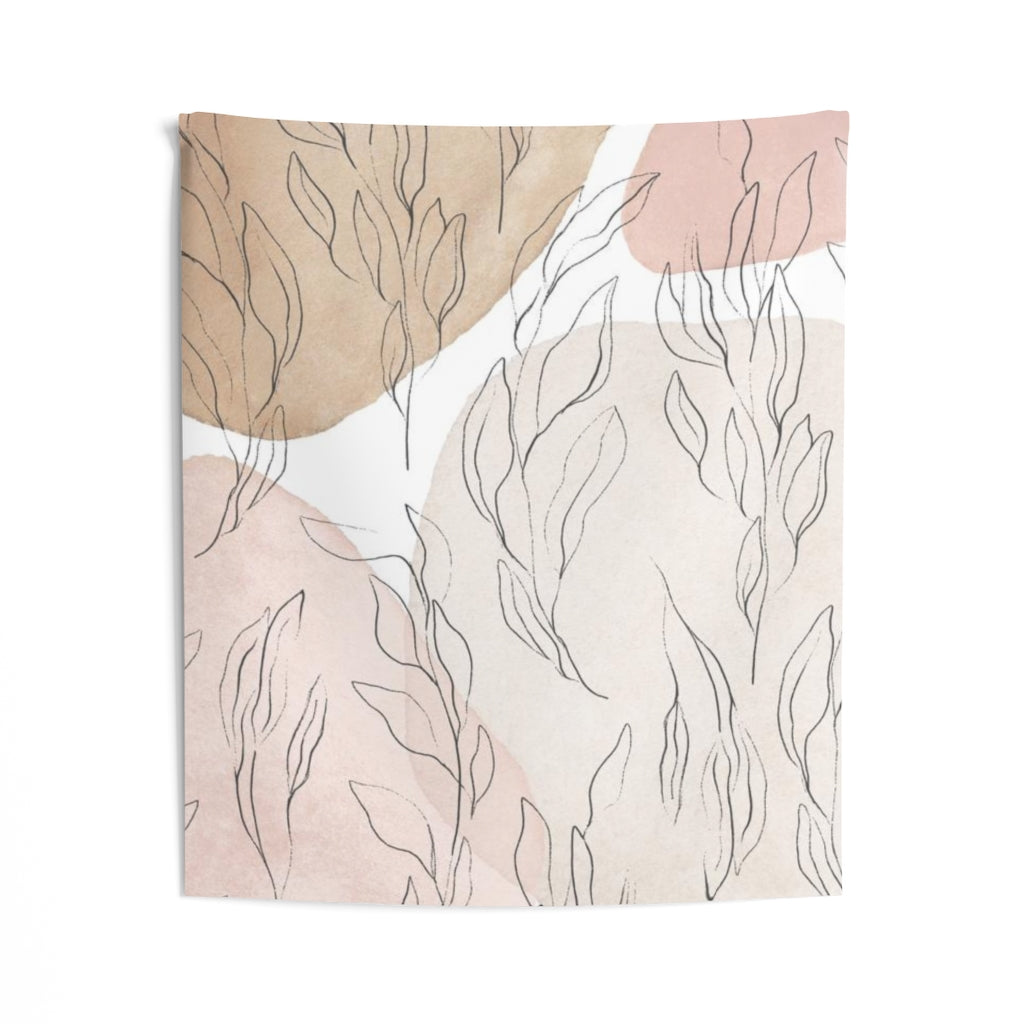 Floral Tapestry | Beige Blush Pink White
