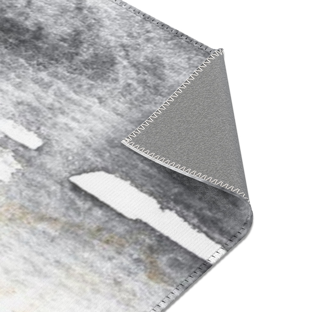 Boho Area Rug | Black Beige Gray Ombre