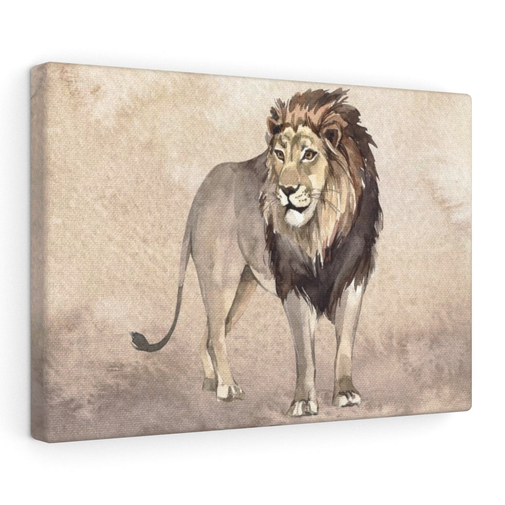 WHIMSICAL WALL CANVAS ART | Beige Watercolor Lion