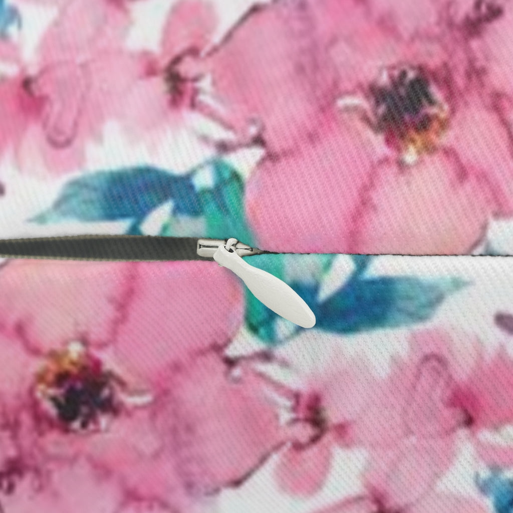 Floral Boho Lumbar Pillow | Pastel Pink Teal Roses
