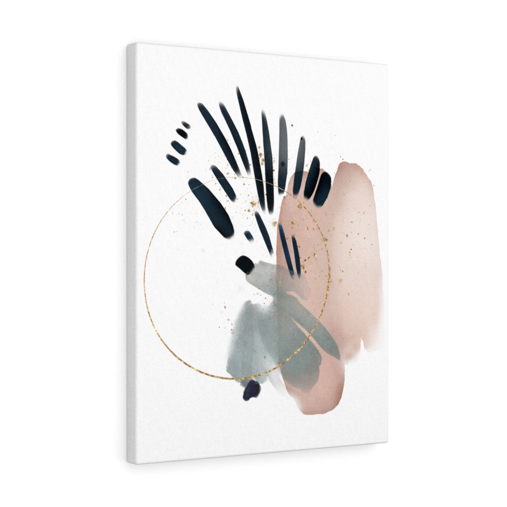 Abstract Canvas Art | White Navy Blue Grey Blush Pink