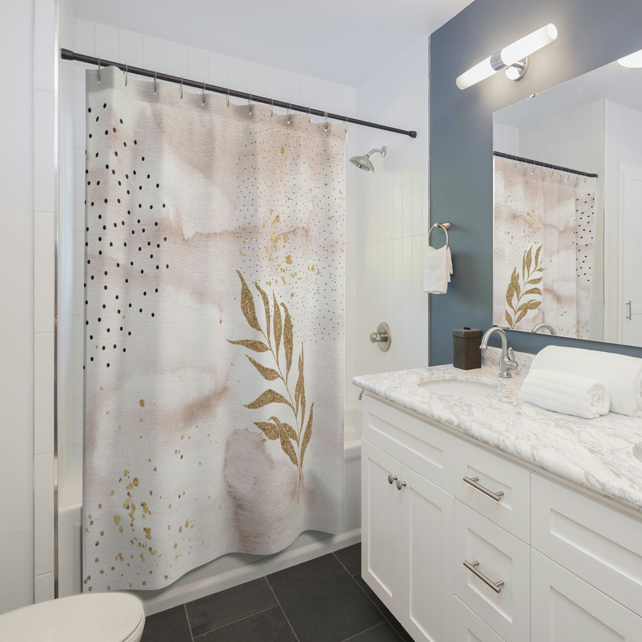 boho shower curtain | Abstract Beige Ombre
