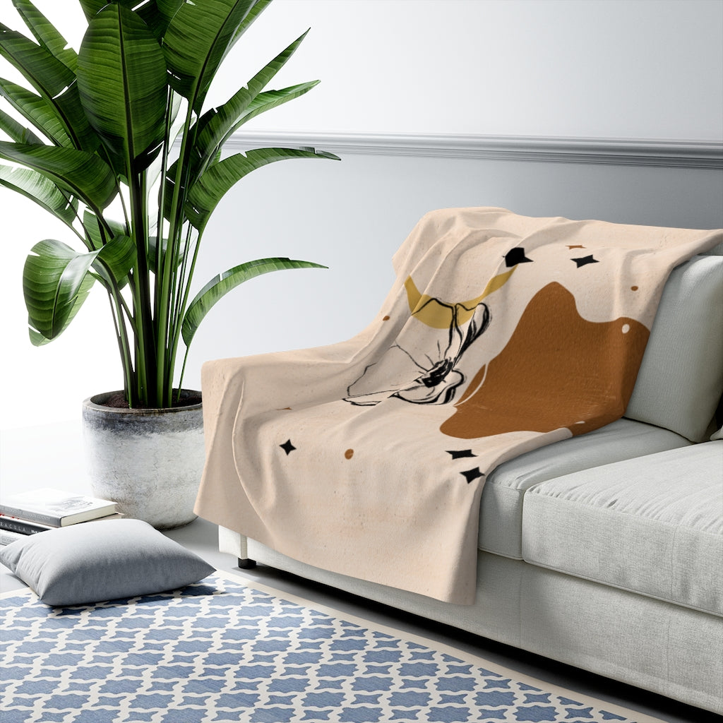 Nude Woman Celestial Mystical Bohemian Blanket
