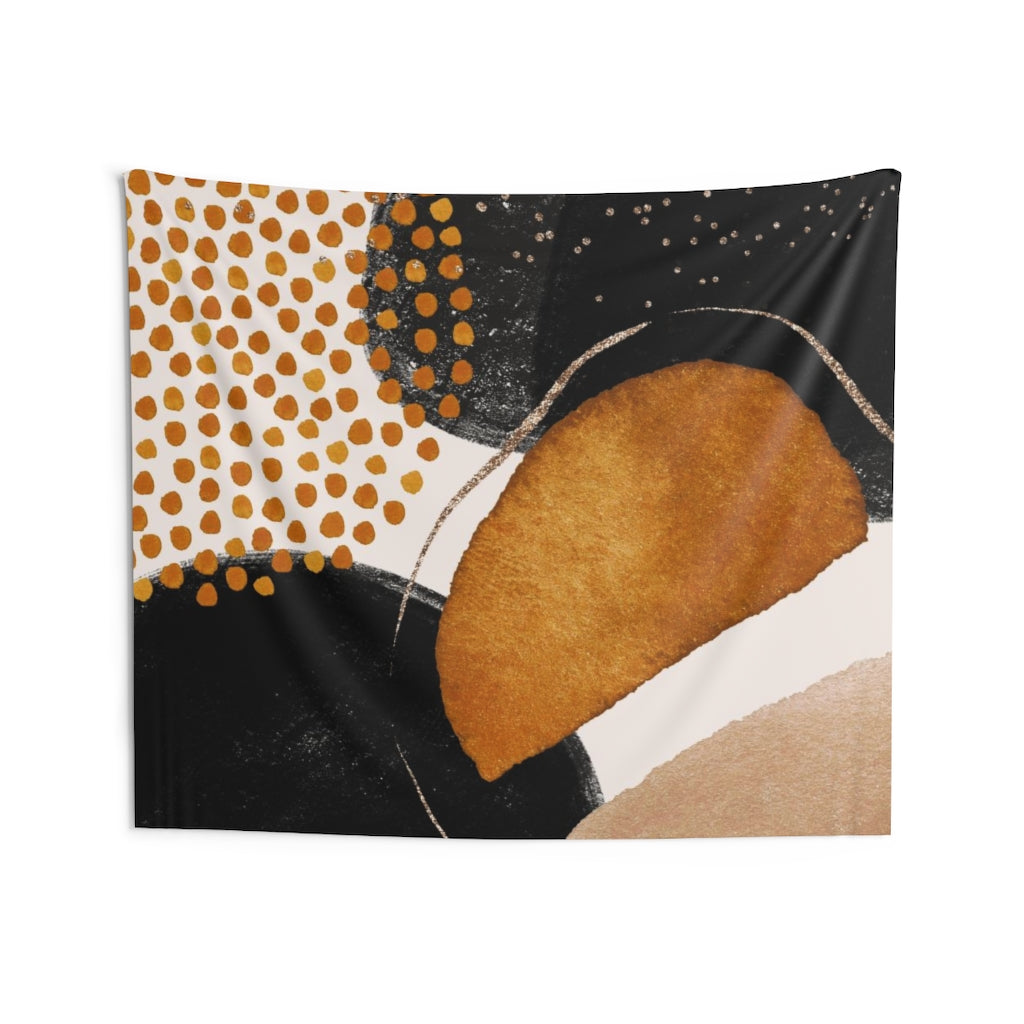 Abstract Tapestry | Yellow Rust Black Beige