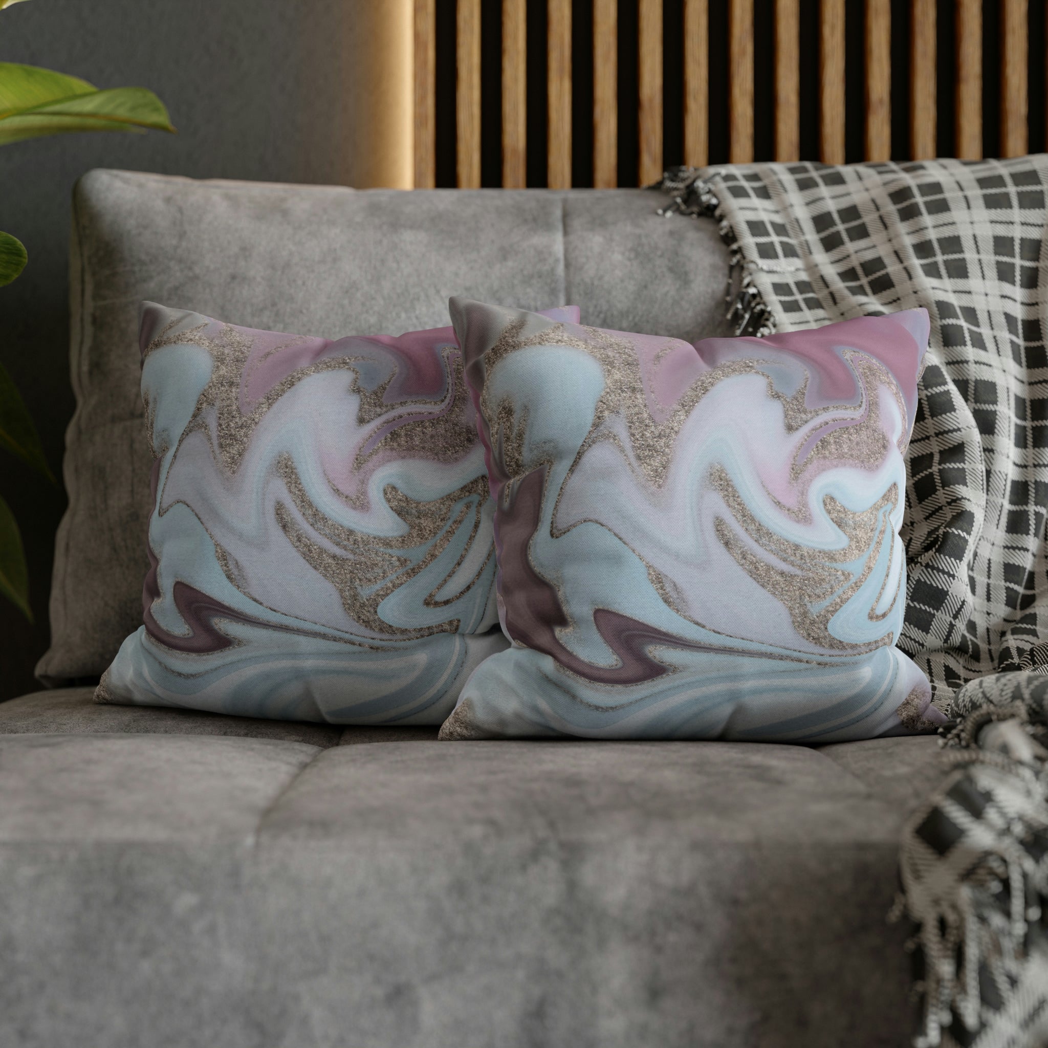 Abstract Boho Pillow Cover | Sky Blue Lavender