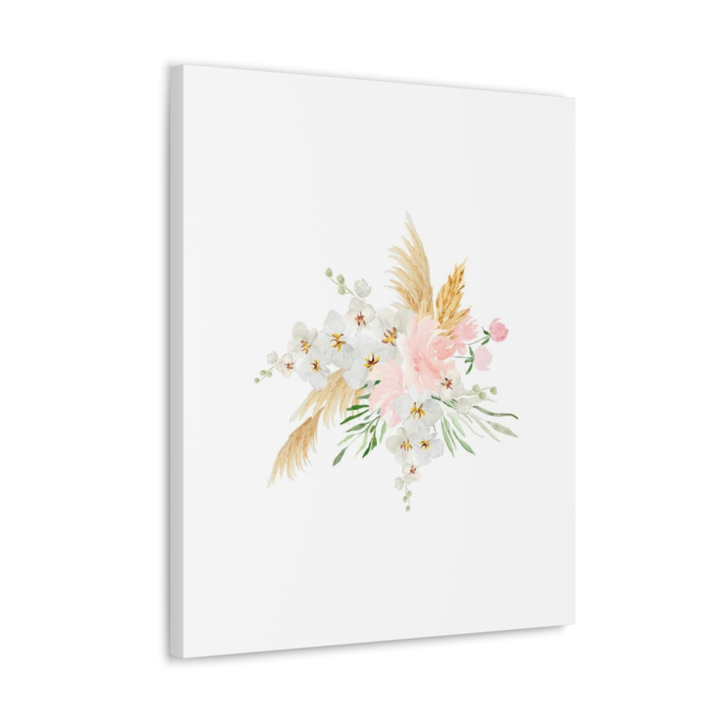 Floral Canvas Wall Art | White Tropical Floral