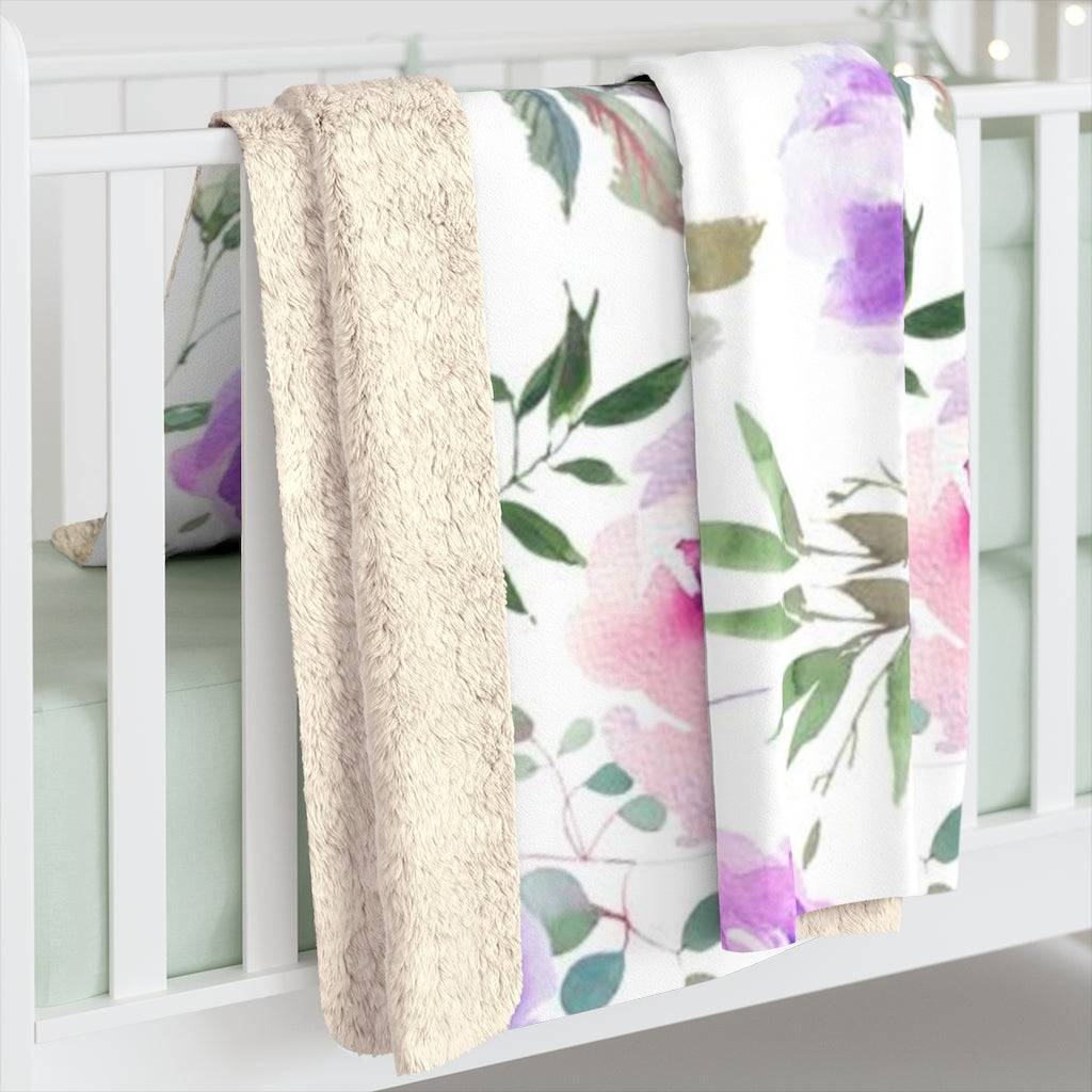 Floral Comfy Blanket | Lavander Purple Peonies
