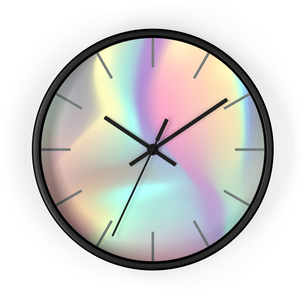 Wood, Holographic Wall Clock 10"