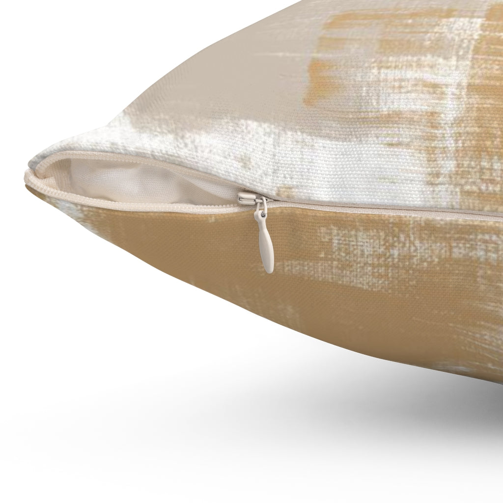 Abstract Boho Pillow Cover | White Beige Rust Brown