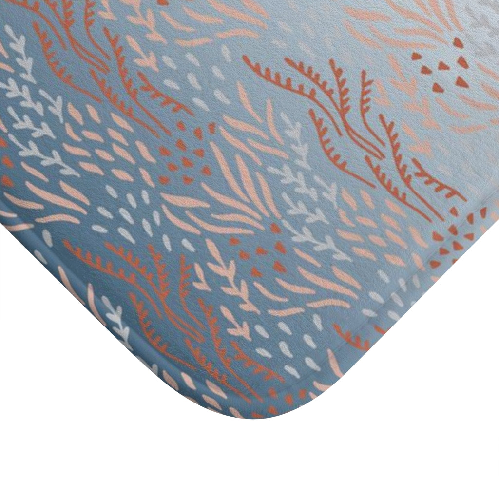 Floral Bath Mat | Blue Ombre