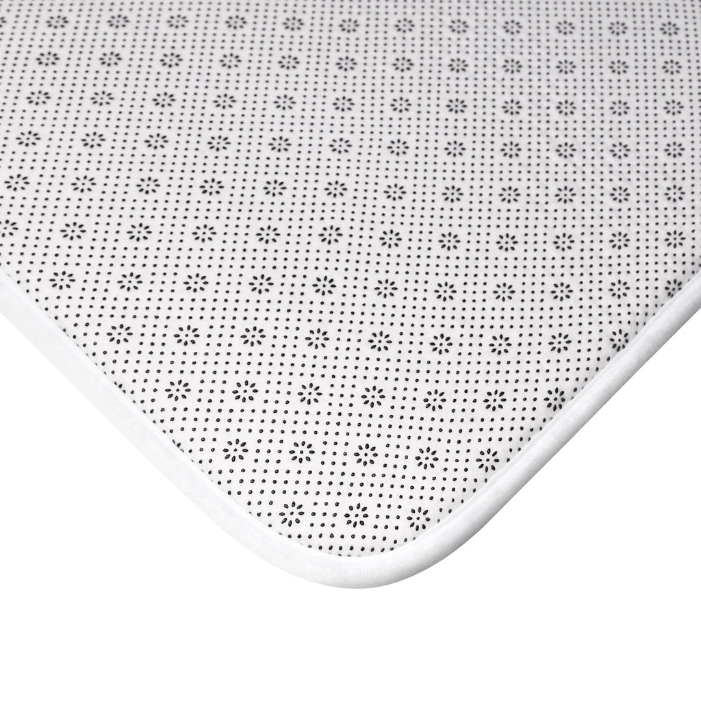 Geometric Bath Mat | Beige Cream White