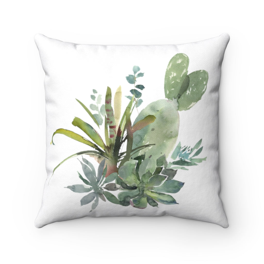 green succulent pillow Floral Boho Pillow Cover