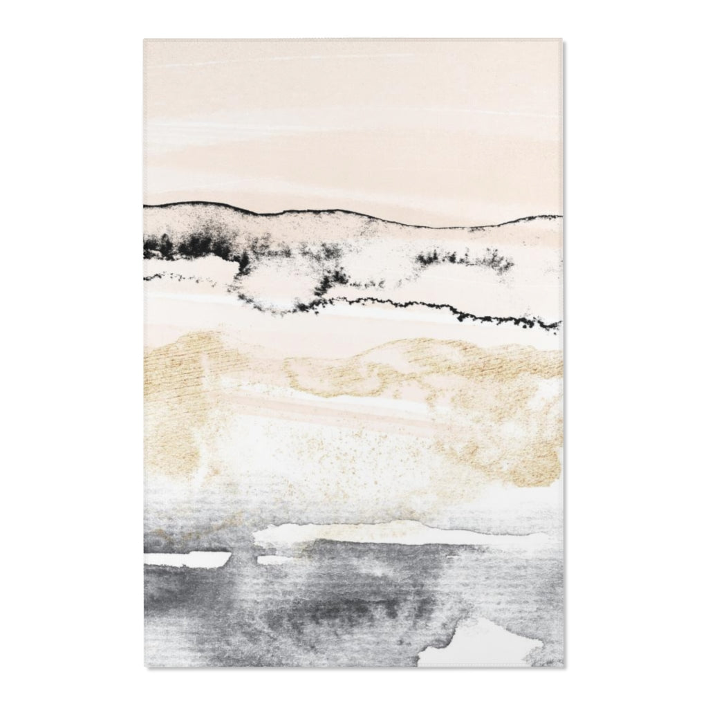 Boho Area Rug | Black Beige Gray Ombre