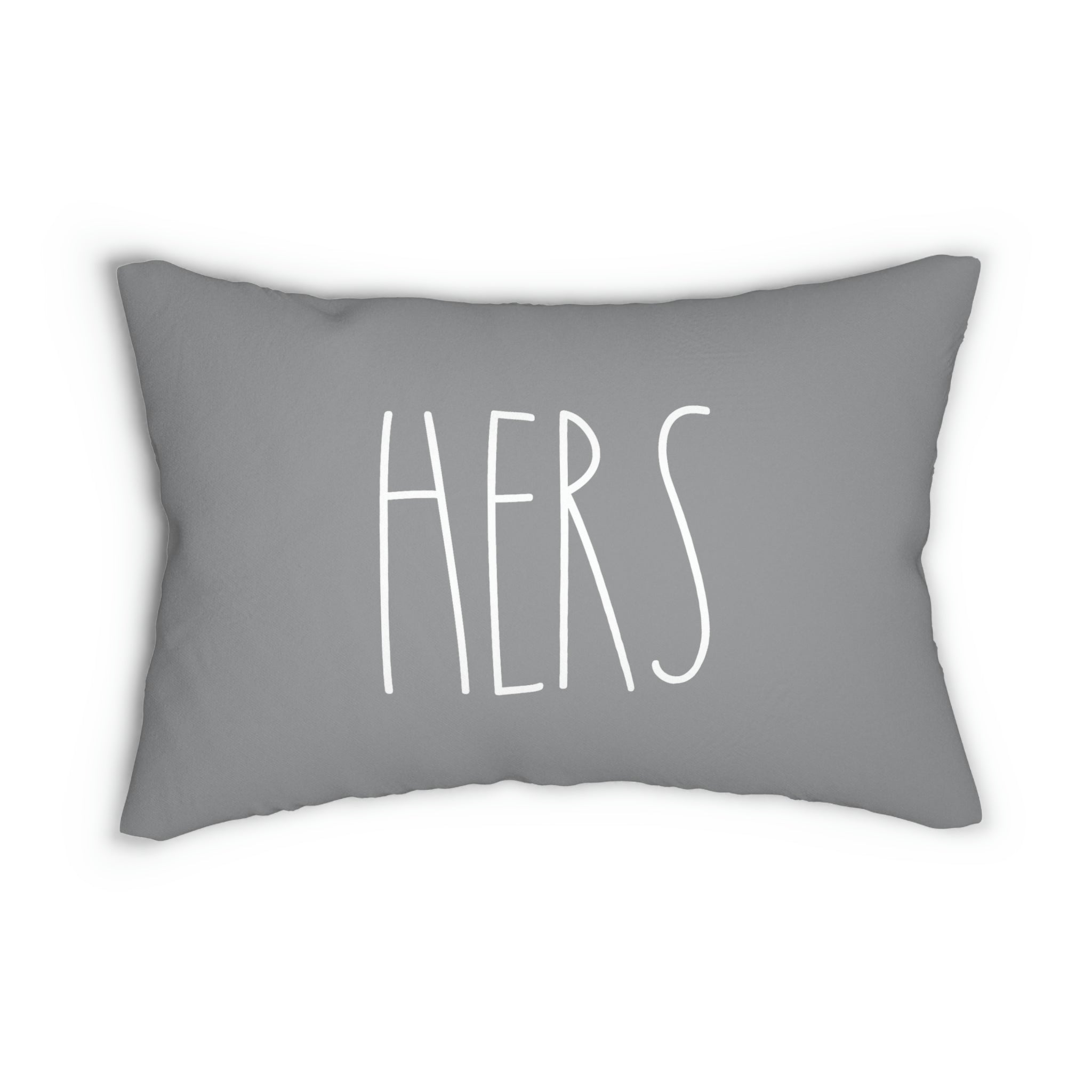 With Saying Lumbar Pillow | Grey | Hers