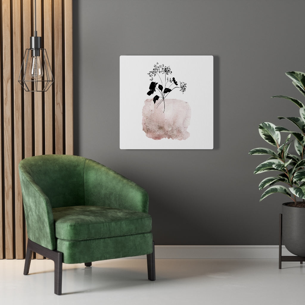 FLORAL WALL CANVAS ART | Bronze Black Leaves