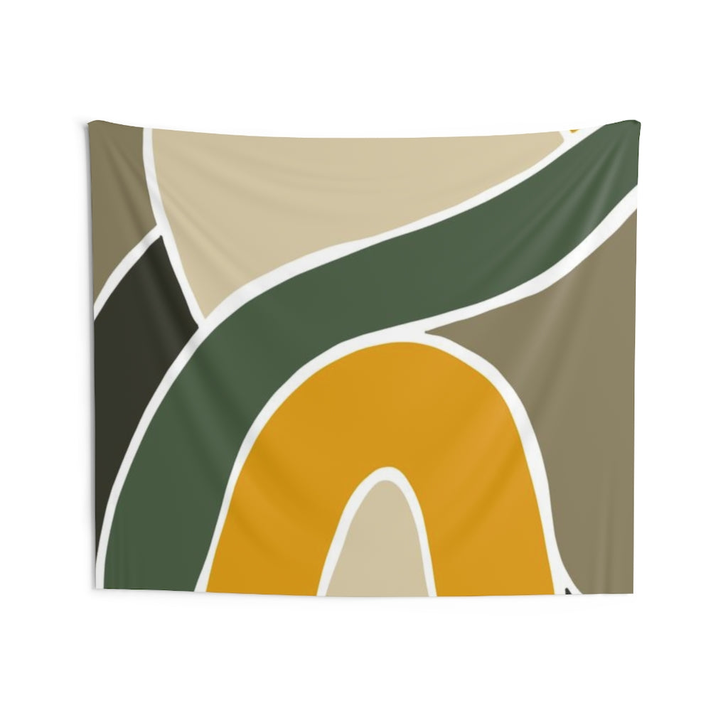 Abstract Tapestry | Khaki Green Yellow