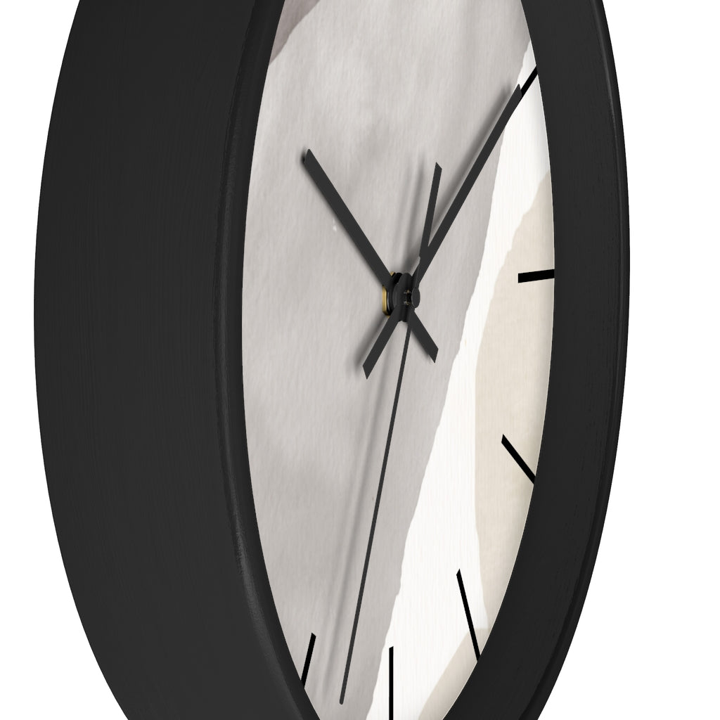 Wood, Wall Clock, Gray Black 10"